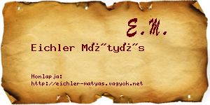 Eichler Mátyás névjegykártya